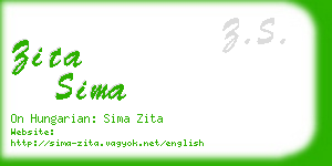 zita sima business card